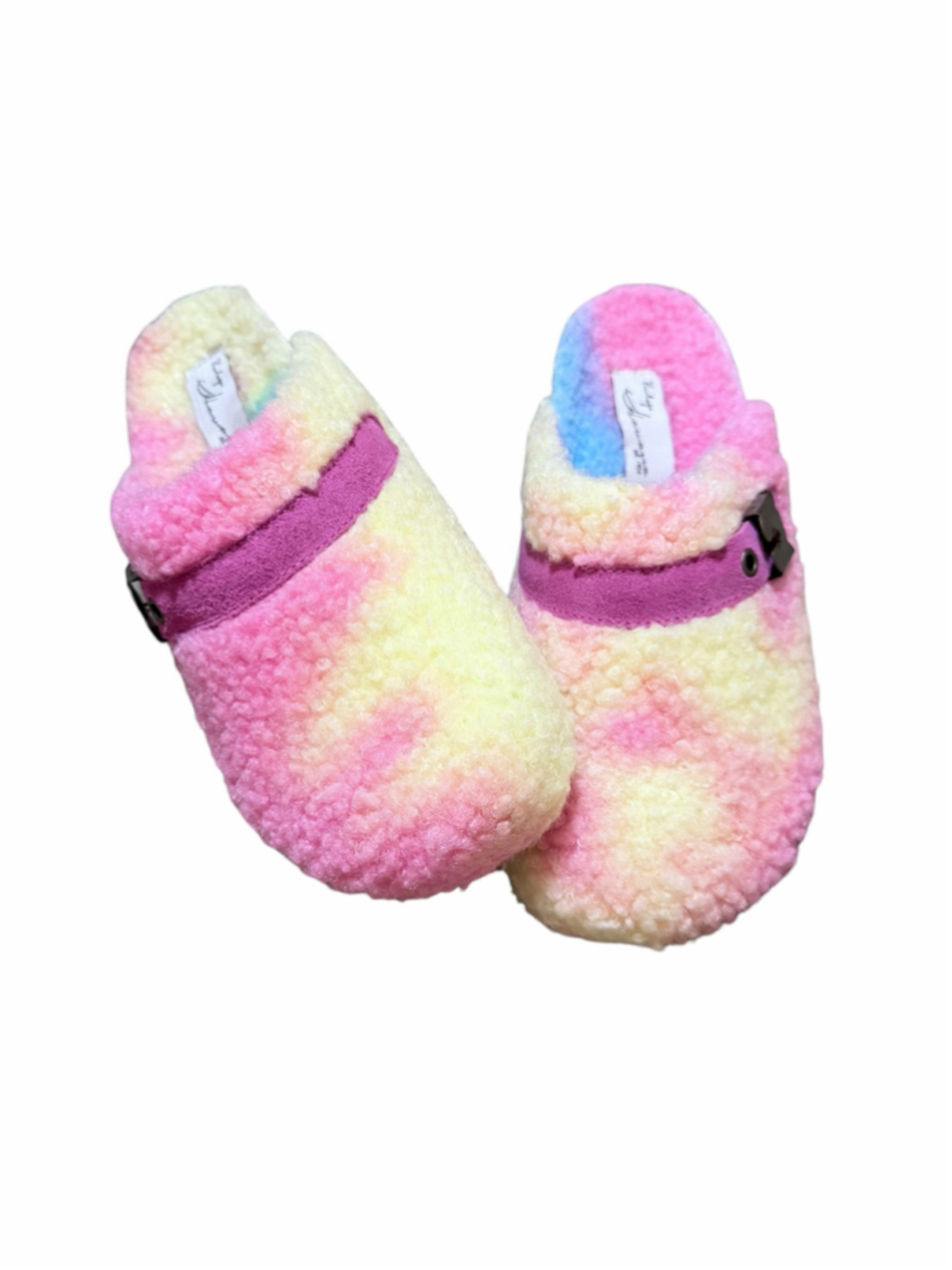 Women's Vintage Havana Tie-Dye Slippers in Pink and Yellow size 8